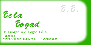 bela bogad business card